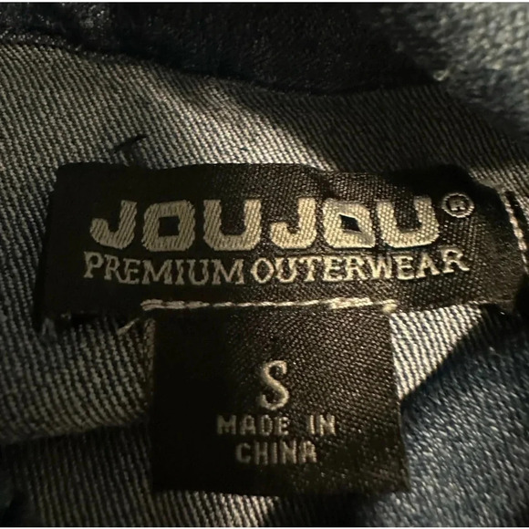 Jou Jou Jean Jacket Size Small Denim Blue Cropped - Picture 3 of 6